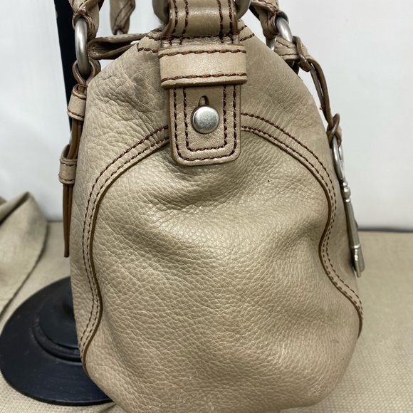 FOSSIL TAUPE PEBBLE-LEATHER SATCHEL - Picture 3 of 13